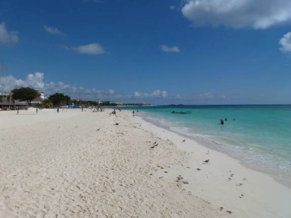 O litoral caribenho de Playa del Carmen, no sul do México